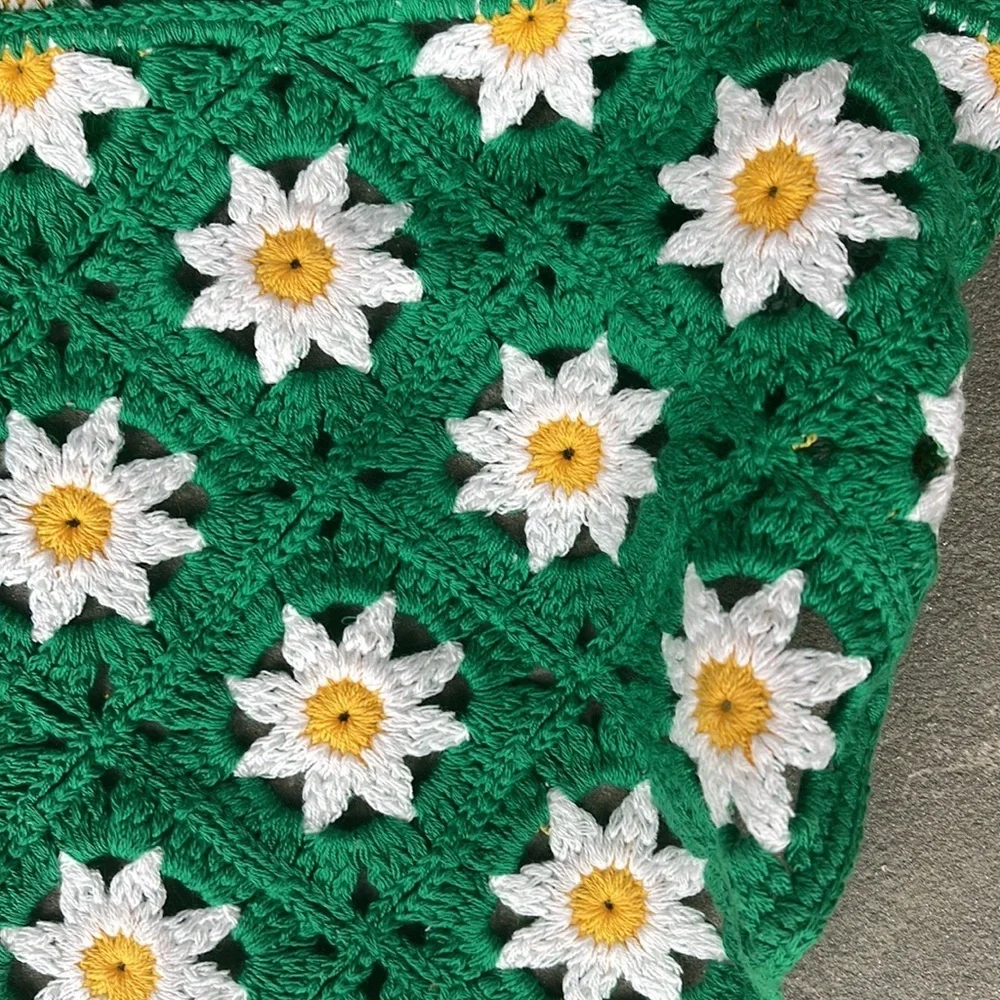 New! Anthropologie-Floral Crochet Hair Scarf